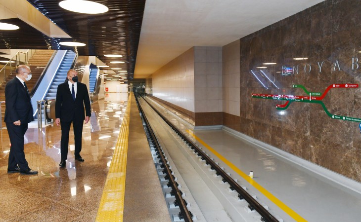 “November 8” station of Baku Metro launched President Ilham Aliyev viewed conditions created at the station