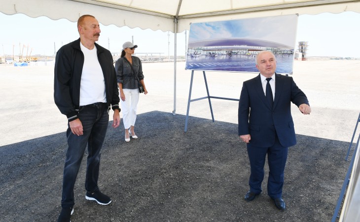 President Ilham Aliyev and First Lady Mehriban Aliyeva arrived in Fuzuli district for visit The head of state and the First Lady viewed construction progress at Fuzuli International Airport