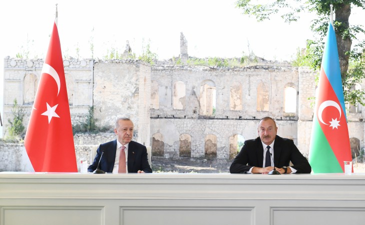 Azerbaijani, Turkish presidents made press statements