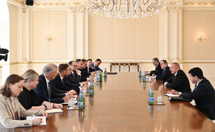 President Ilham Aliyev received Romanian, Austrian, Lithuanian FMs and European Union delegation