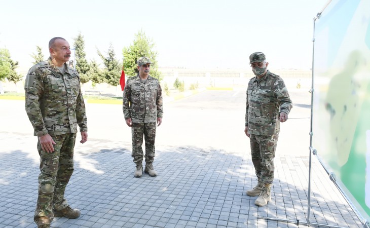 President Ilham Aliyev viewed conditions created at new military camp of Air Force of Defense Ministry and apartments for families of servicemen
