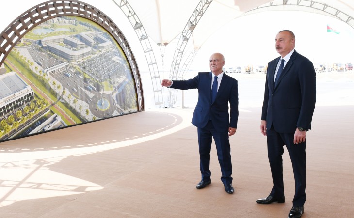 President Ilham Aliyev laid foundation stone for Alat Free Economic Zone, was interviewed by Azerbaijan Television