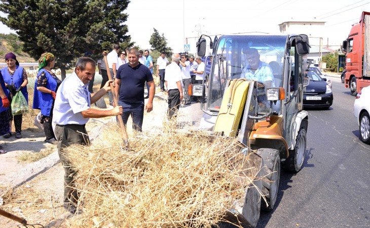 Kommunikasiya xətlərinin keçdiyi ərazilərin yanğın təhlükəsi ilə əlaqədar təmizlənməsi işləri davam etdirilir