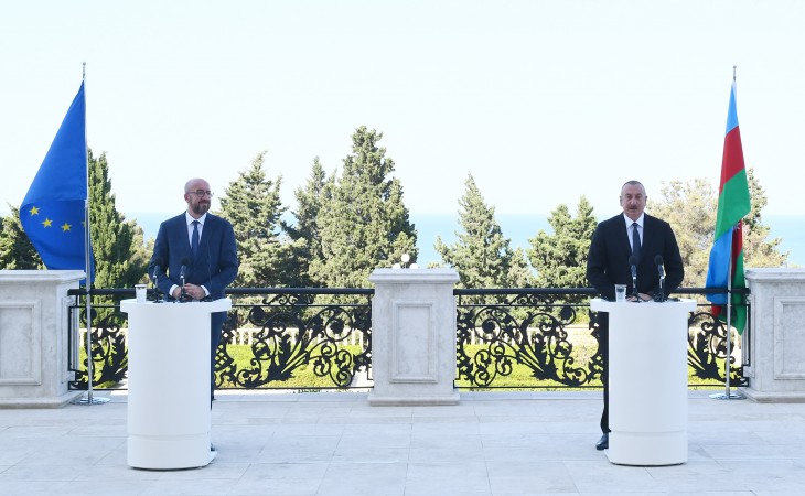 President Ilham Aliyev, President of European Council Charles Michel gave joint press conference