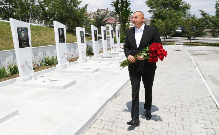 President Ilham Aliyev visited Alley of Martyrs in Dashkasan