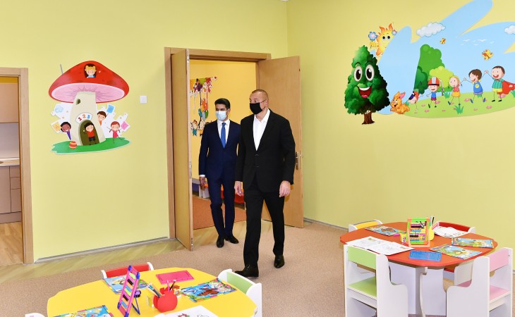 President Ilham Aliyev inaugurated 200-seat orphanage-kindergarten in Naftalan city
