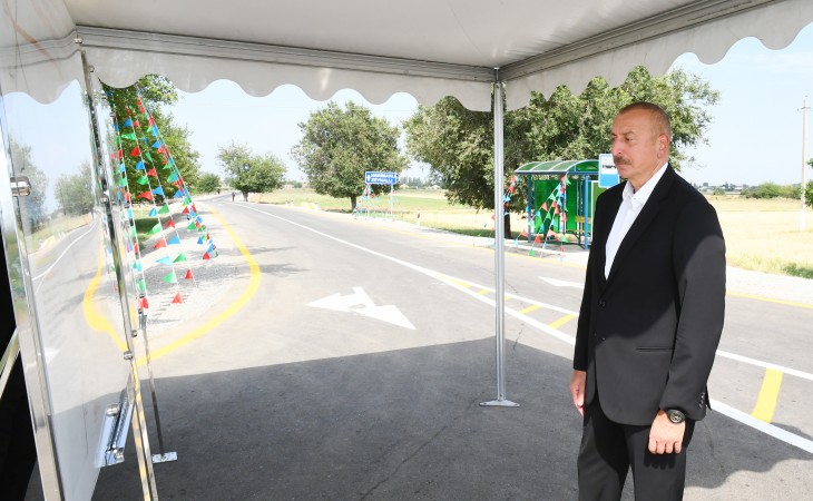 President Ilham Aliyev inaugurated Alirzali-Khan Garvand-Safikurd-Tapgaragoyunlu highway in Goranboy