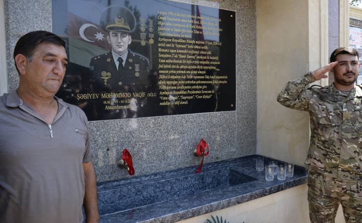 Şəhid leytenant Məhəmməd Şəbiyevin xatirə bulağının açılışı olub