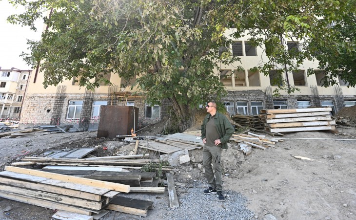 Restoration works in administrative building of Special Representative Office in Shusha are underway