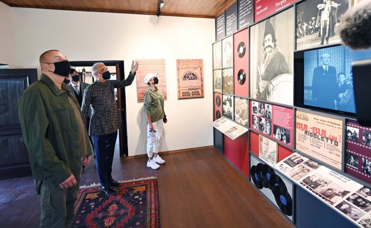 President Ilham Aliyev and First Lady Mehriban Aliyeva attended inauguration of newly renovated House-Museum of Bulbul in Shusha