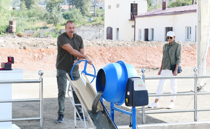 President Ilham Aliyev laid foundation stone for Hotel and Conference Center in Shusha