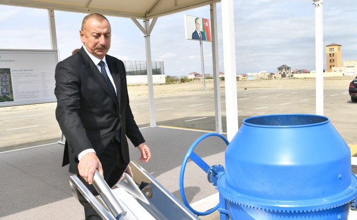 President Ilham Aliyev laid foundation stone for another residential complex in Sumgayit as part of preferential housing project