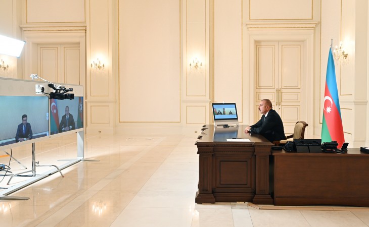 President Ilham Aliyev received in a video format Farid Gayibov on his appointment as Minister of Youth and Sports