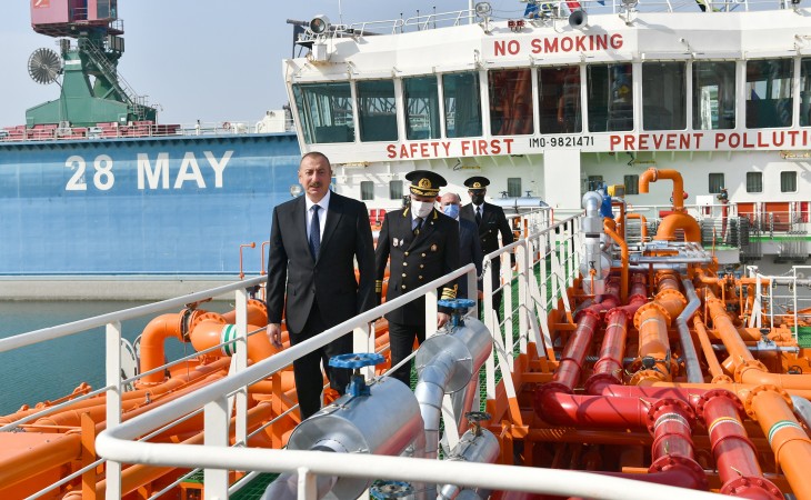 President Ilham Aliyev attended ceremony to launch “Kalbajar” oil tanker
