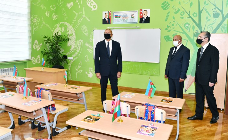 President Ilham Aliyev viewed conditions created at secondary school No 71 in Sabunchu district