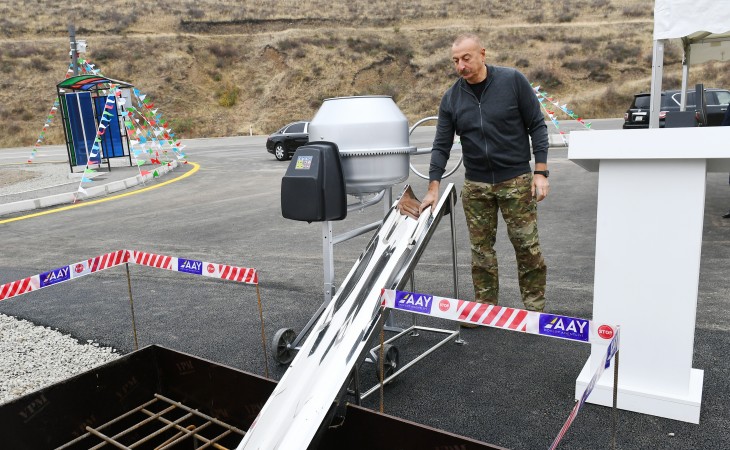 President Ilham Aliyev laid foundation stone for Talish-Tapgaragoyunlu-Gashalti-Naftalan highway