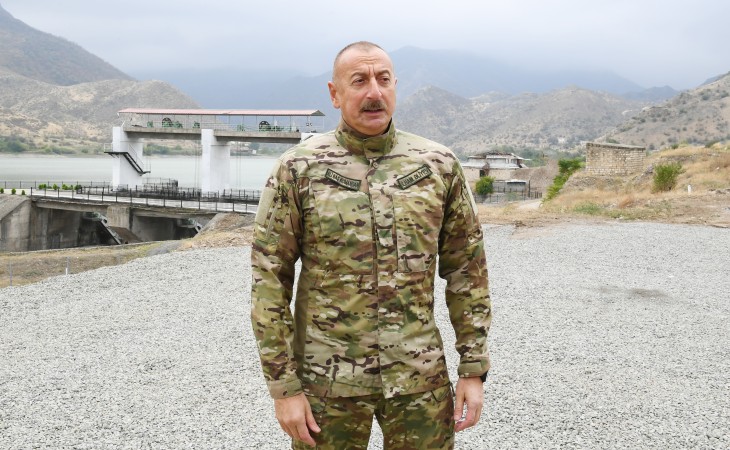 President Ilham Aliyev raised Azerbaijani flag in Sugovushan settlement, Tartar district