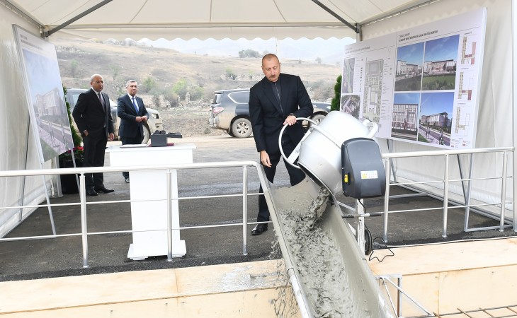 President Ilham Aliyev laid foundation stone for secondary school named after academician Mehdi Mehdizade in Jabrayil