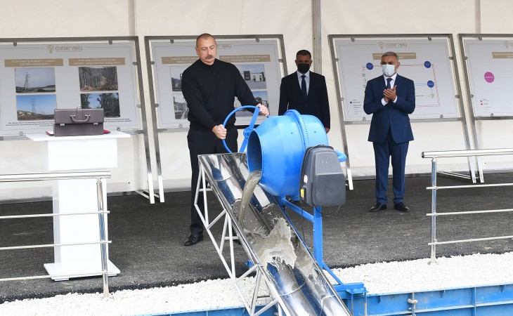President Ilham Aliyev laid foundation stone for new Hadrut junction substation