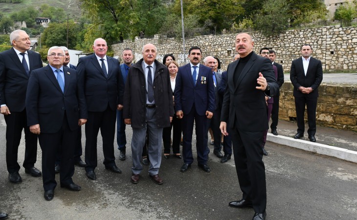 President Ilham Aliyev visited Tugh village together with members of general public of Khojavand district