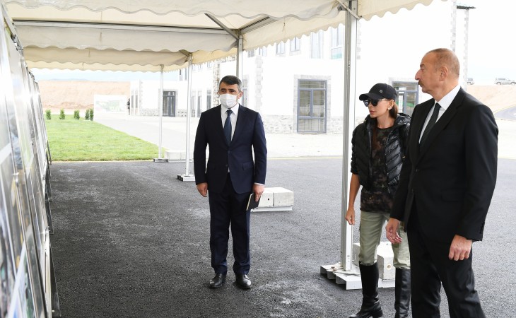 The head of state and First Lady viewed works done under the “smart village” project implemented in Aghali village in Zangilan district