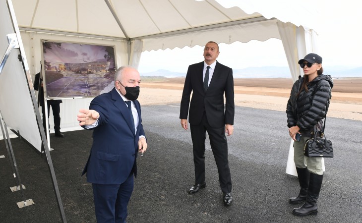 President Ilham Aliyev viewed progress of construction work at Zangilan International Airport