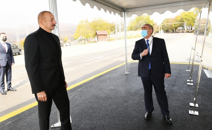 President Ilham Aliyev attended opening of Basgal-Sulut highway in Ismayilli district