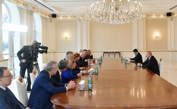 President Ilham Aliyev received co-chairs and members of Board of Trustees of Nizami Ganjavi International Center