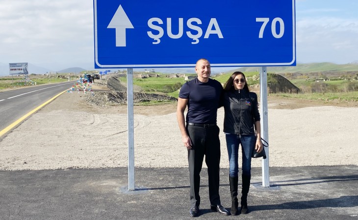 President Ilham Aliyev and First Lady Mehriban Aliyeva attended inauguration of Victory Road 