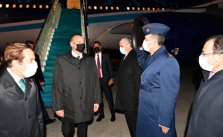 President Ilham Aliyev arrived in Turkey