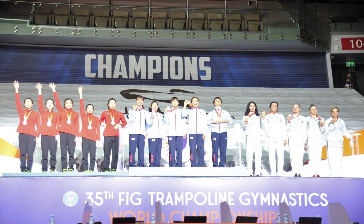 Dünya çempionatında qadınlar arasında batut gimnastikası üzrə komanda yarışlarının qalibləri müəyyənləşib