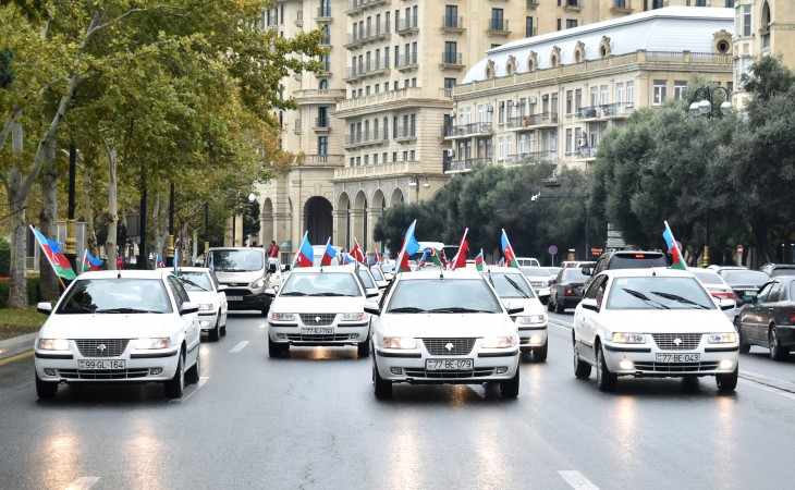 Обеспеченные автомобилем гази Карабахской войны провели автопробег «Победа»