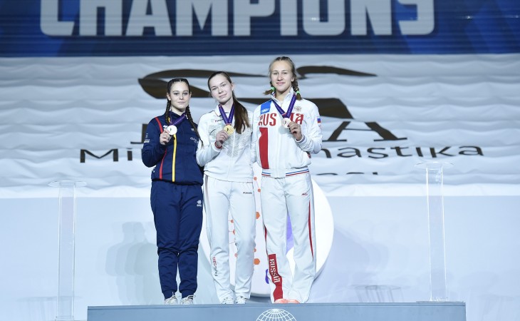 ABŞ gimnastı Aleksandra Mitnik 28-ci dünya yaş qrupları yarışlarında birinci olub