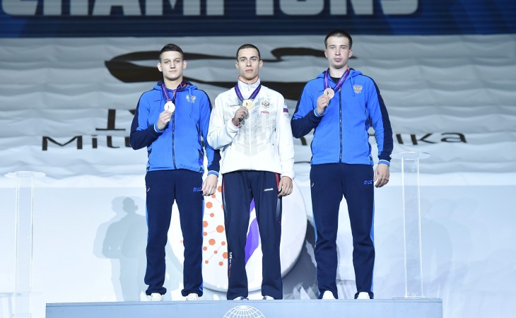 Kişilər arasında ikili minibatut yarışlarında Rusiya gimnastları fərqləniblər