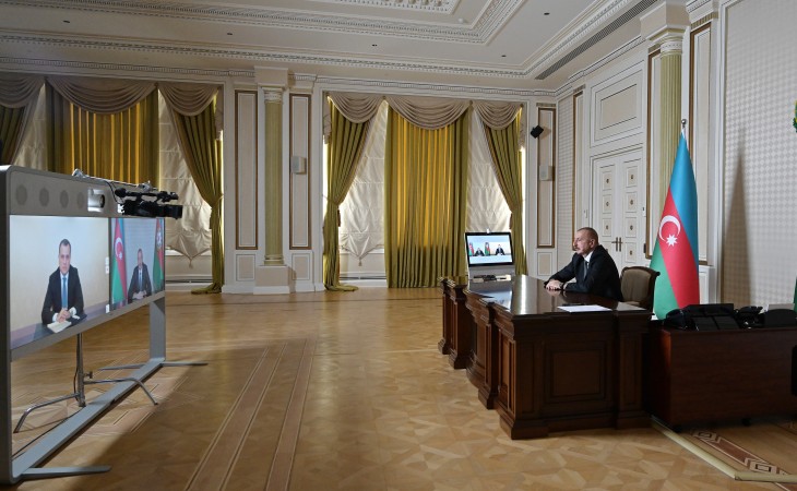President Ilham Aliyev received in a video format Jeyhun Bayramov on his appointment as Minister of Foreign Affairs