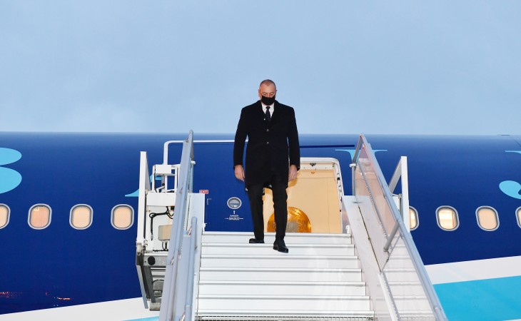 President Ilham Aliyev arrived in Belgium for working visit to attend 6th Eastern Partnership Summit