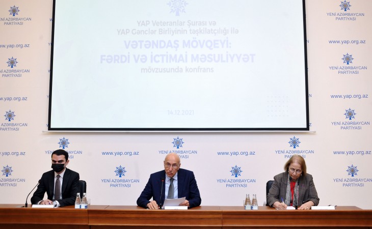 Yeni Azərbaycan Partiyası “Vətəndaş mövqeyi: fərdi və ictimai məsuliyyət” mövzusunda konfrans keçirir