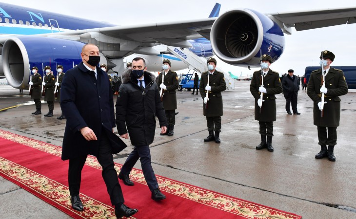 President Ilham Aliyev arrived in Ukraine for working visit