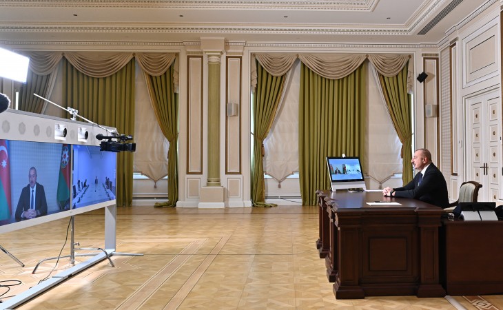 President Ilham Aliyev met in a video format with Speaker of Parliament of Montenegro Aleksa Bečić