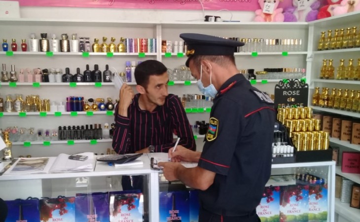 Sabirabadda maskadan istifadə etməyən şəxslər cərimələniblər