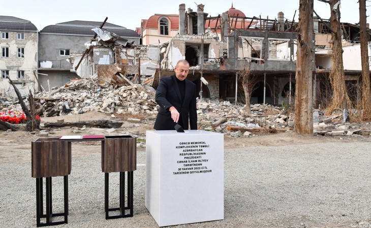 President Ilham Aliyev laid foundation stone for Ganja Memorial Complex