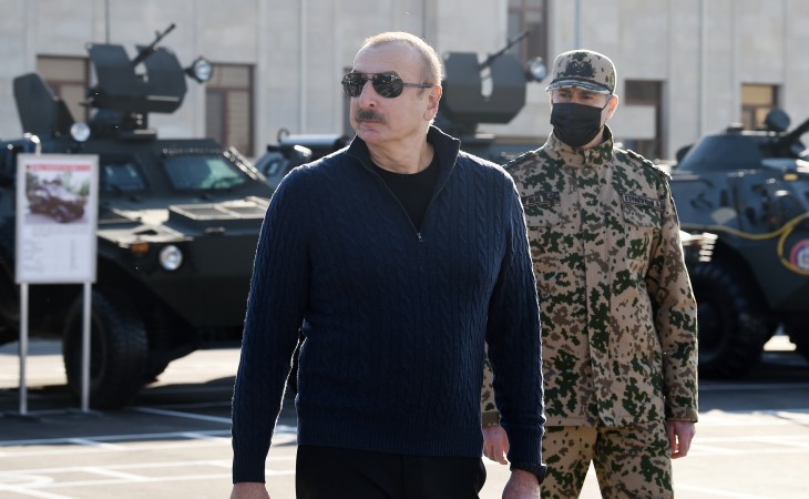 Newly built military campus of Internal Troops of Ministry of Internal Affairs opened in Aghjabadi President Ilham Aliyev and First Lady Mehriban Aliyeva attended the event