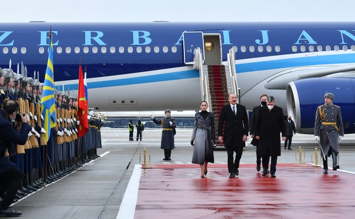President Ilham Aliyev arrived in Russian Federation for official visit