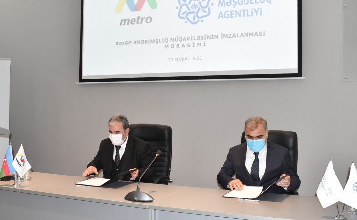 Bakı metrosu ilə Bakı Peşə Hazırlığı Mərkəzi arasında əməkdaşlıq müqaviləsi imzalanıb