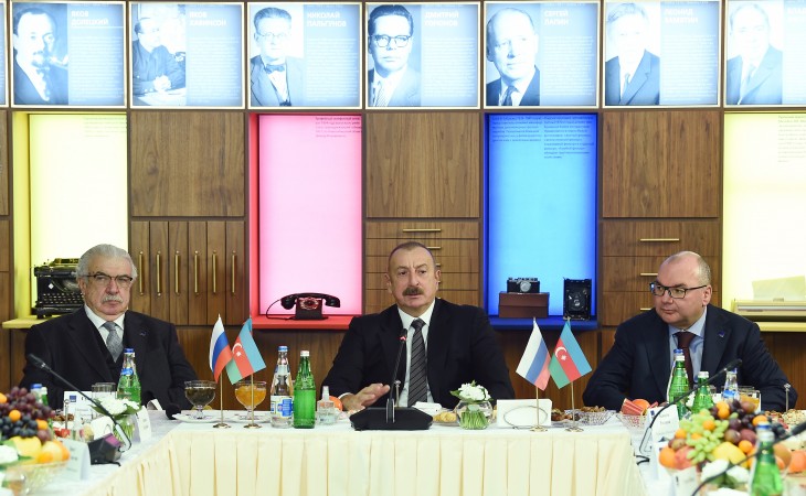 President Ilham Aliyev met with Russia’s top mass media leaders at TASS headquarters