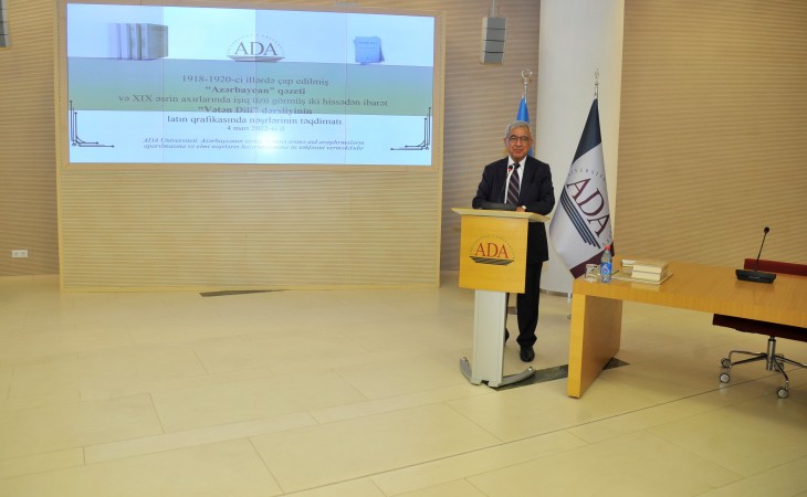ADA Universiteti “Azərbaycan” qəzeti və “Vətən dili” dərsliyinin latın qrafikasında nəşrlərini ictimaiyyətə təqdim edib