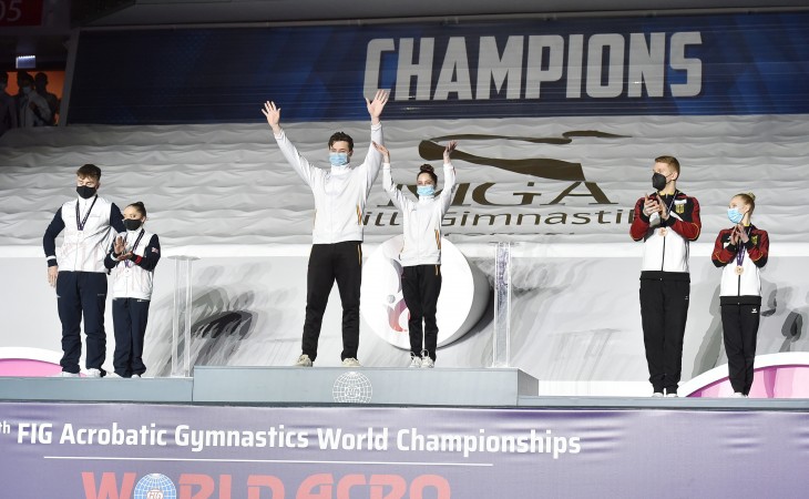 Belçika gimnastları “Bakı-2022”də üçüncü dəfə fəxri kürsünün ən yüksək pilləsinə qalxıblar