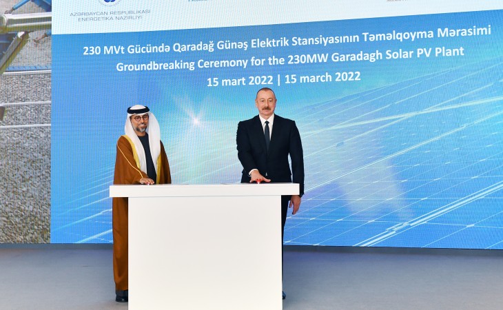 President Ilham Aliyev attended groundbreaking ceremony for Garadagh Solar Power Plant