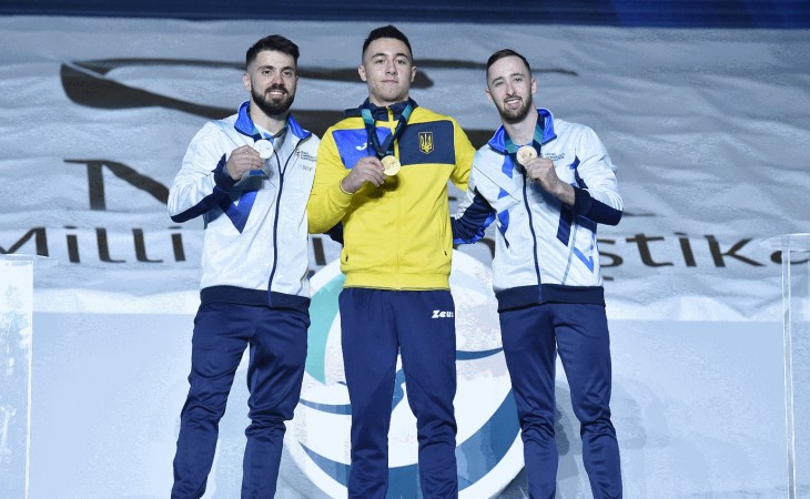 Ukraynalı gimnast Nazar Çepurnyı Bakıda qızıl medal qazanıb