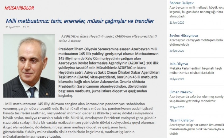Milli mətbuatımız: tarix, ənənələr, müasir çağırışlar və trendlər